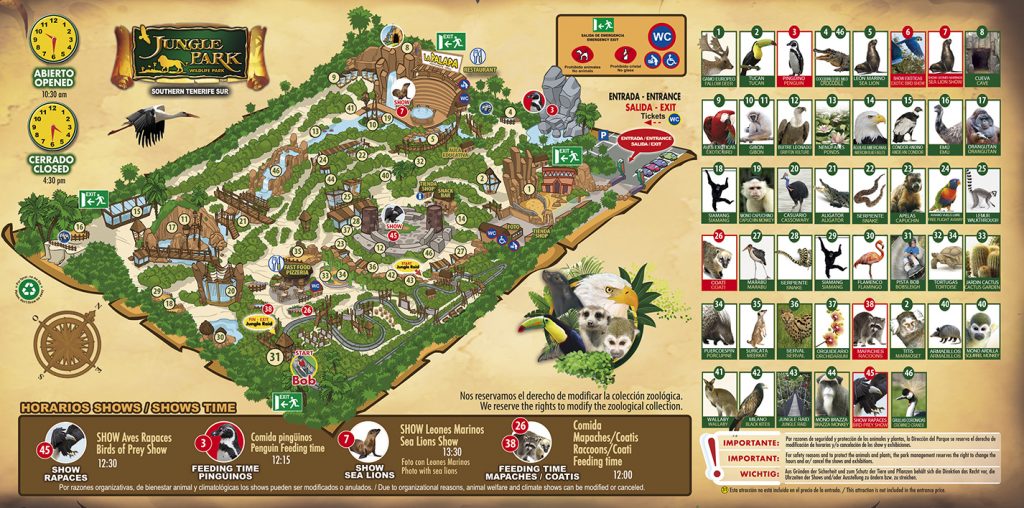 Jungle Park Tenerife is located in the south in the Chayofa (Arona) area,  just ten minutes by car from Los Cristianos.